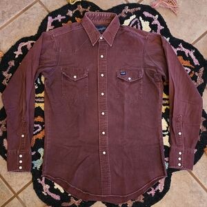 🔥🔥Wrangler Men's Burgundy Western Shirt🔥🔥 Size S/M